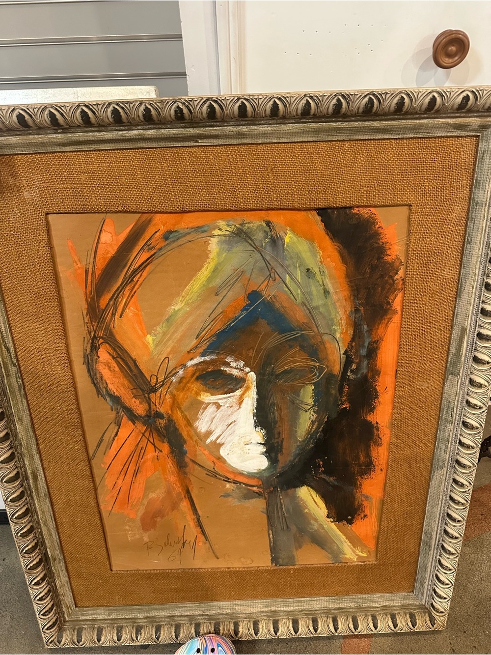 RARE ✨Bernard Zalusky MCM gaouche painting Expressionist  Painting signed